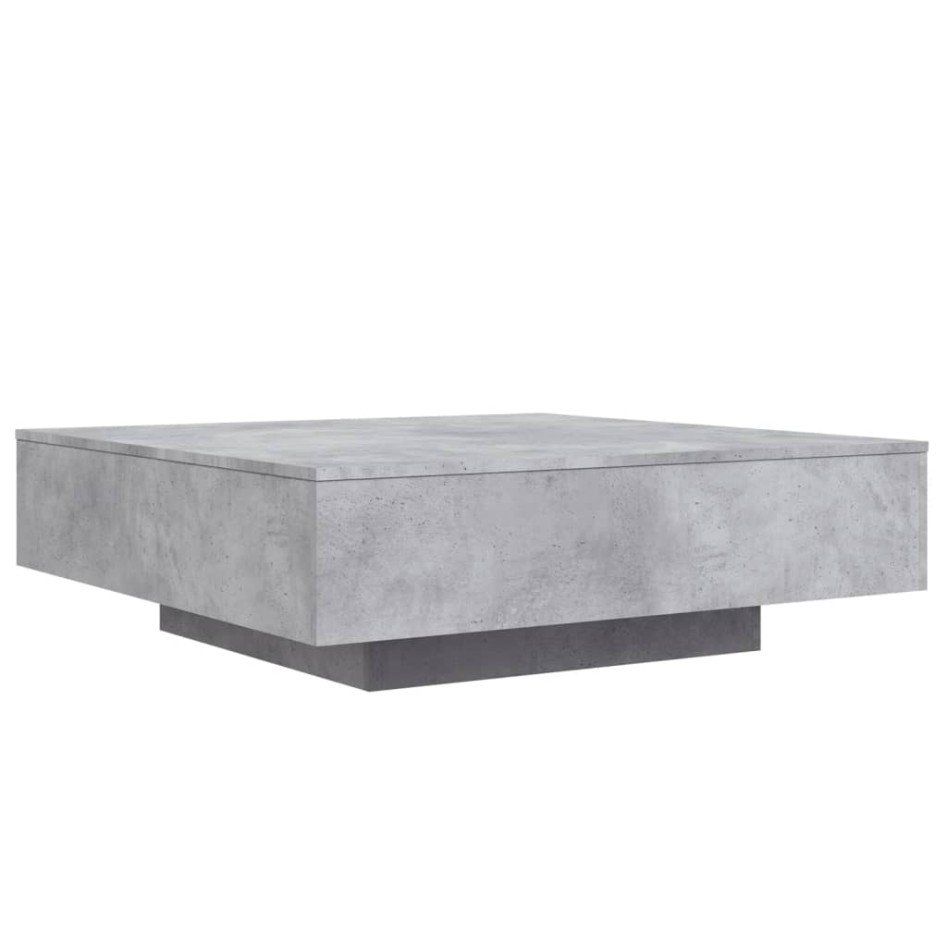 Mesa de centro madera de ingeniería gris hormigón 100x100x31
