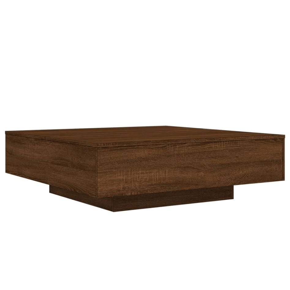 Mesa de centro madera de ingeniería roble marrón 100x100x31