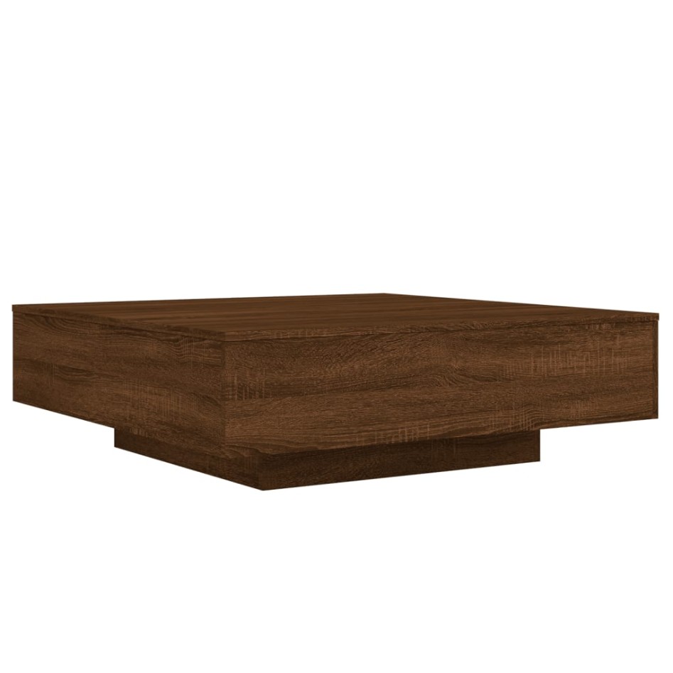 Mesa de centro madera de ingeniería roble marrón 100x100x31
