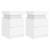 Mesitas de noche con luces LED 2 unidades blanco 35x39x55
