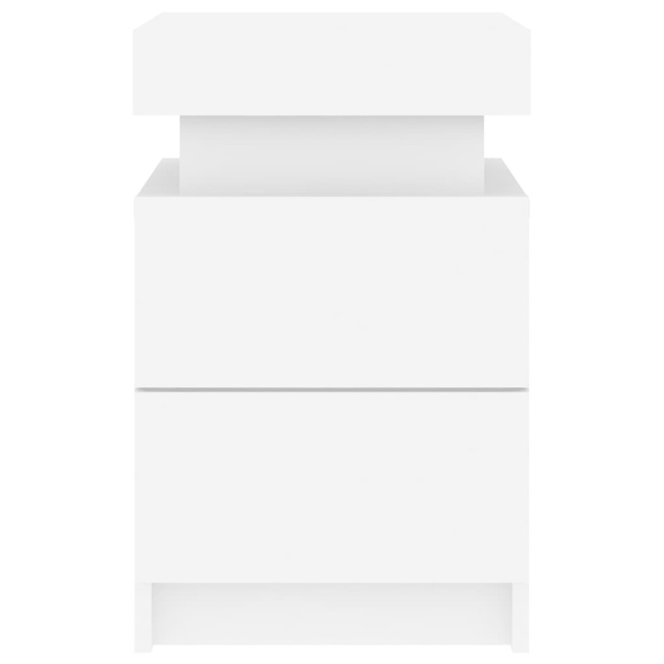 Mesitas de noche con luces LED 2 unidades blanco 35x39x55