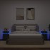 Mesitas de noche con luces LED 2 unidades negro 35x39x55
