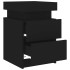 Mesitas de noche con luces LED 2 unidades negro 35x39x55