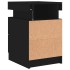 Mesitas de noche con luces LED 2 unidades negro 35x39x55