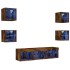Muebles TV pared con LED 7 pzas madera ingeniería roble