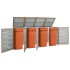 Cobertizo para 4 contenedores basura acero 276,5x77,5x112,5