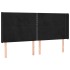 Cabecero con orejas de terciopelo negro 163x16x118/128
