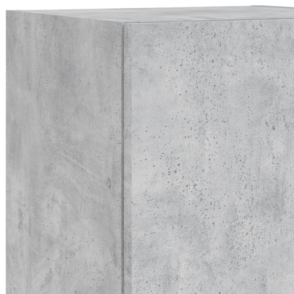 Muebles TV pared con LED 4 pzas madera ingeniería gris