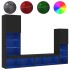 Muebles de TV de pared con LED 4 pzas madera ingeniería