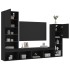 Muebles de TV de pared con LED 4 pzas madera ingeniería