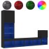 Muebles de TV de pared con LED 4 pzas madera ingeniería