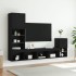 Muebles de TV de pared con LED 4 pzas madera ingeniería