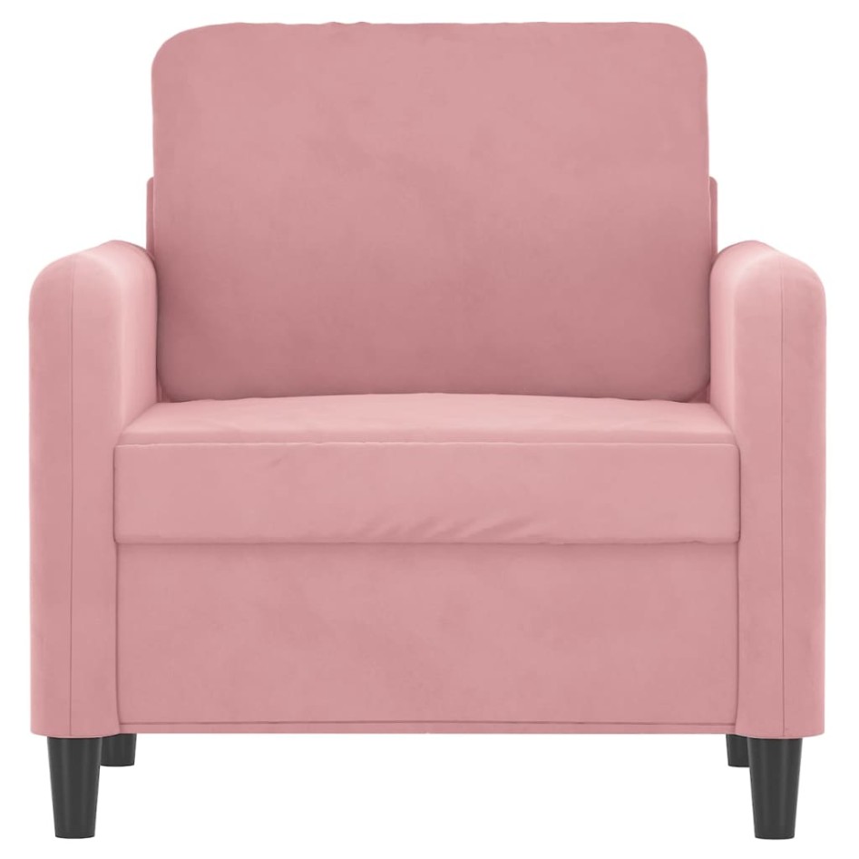 Sillón de terciopelo rosa 60