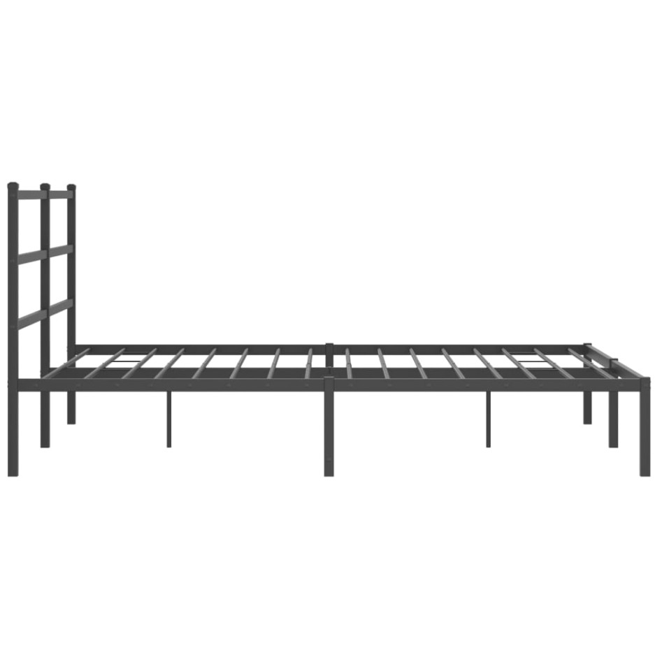 Estructura cama sin colchón con cabecero metal negro 160x200