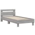 Estructura de cama cabecero luces LED gris Sonoma 90x200