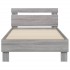 Estructura de cama cabecero luces LED gris Sonoma 90x200