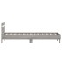 Estructura de cama cabecero luces LED gris Sonoma 90x200