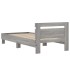 Estructura de cama cabecero luces LED gris Sonoma 90x200