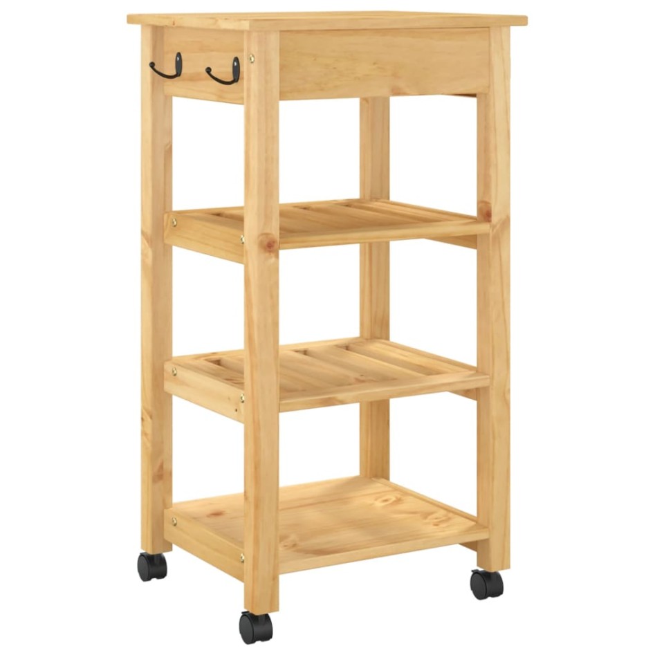 Carrito de cocina MONZA madera maciza de pino 48x40x90