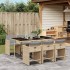 Set comedor de jardín 7 pzas con cojines ratán sintético