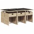Set comedor de jardín 7 pzas con cojines ratán sintético