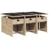 Set comedor de jardín 7 pzas con cojines ratán sintético