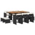 Set de comedor jardín 11 pzas con cojines ratán sintético