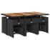 Set de comedor jardín 11 pzas con cojines ratán sintético