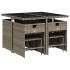 Set comedor jardín 9 pzas y cojines ratán sintético