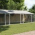 Jaula de perros techo y puertas acero galvanizado gris 8x2x2