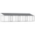 Jaula de perros techo y puertas acero galvanizado gris 8x2x2