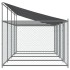 Jaula de perros techo y puertas acero galvanizado gris 8x2x2