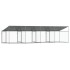 Jaula de perros techo y puertas acero galvanizado gris 8x2x2