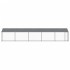 Jaula de perros techo y puerta acero galvanizado gris 10x2x2