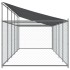 Jaula de perros techo y puerta acero galvanizado gris 10x2x2