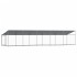 Jaula de perros techo y puerta acero galvanizado gris 10x2x2
