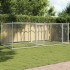 Jaula de perros con puertas acero galvanizado gris 4x2x1,5