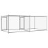 Jaula de perros con puertas acero galvanizado gris 4x2x1,5