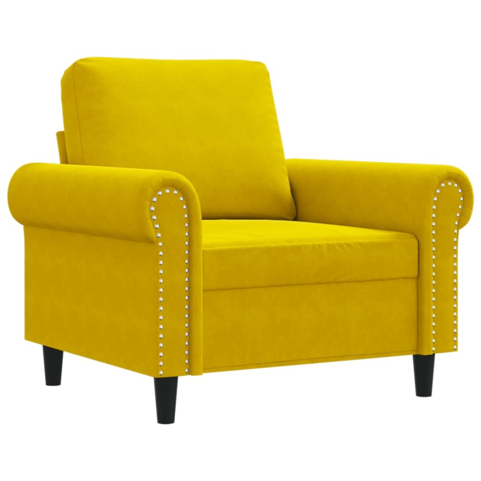 Sillón de terciopelo amarillo 60