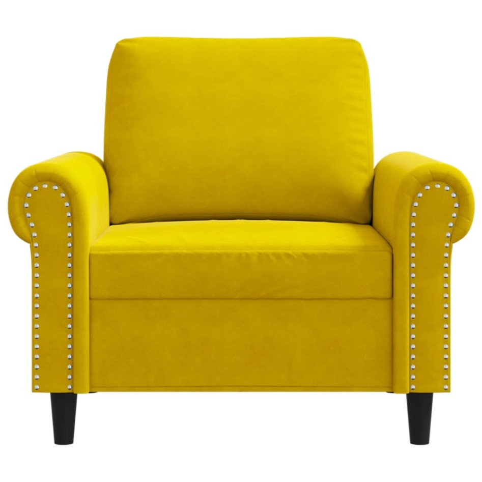 Sillón de terciopelo amarillo 60