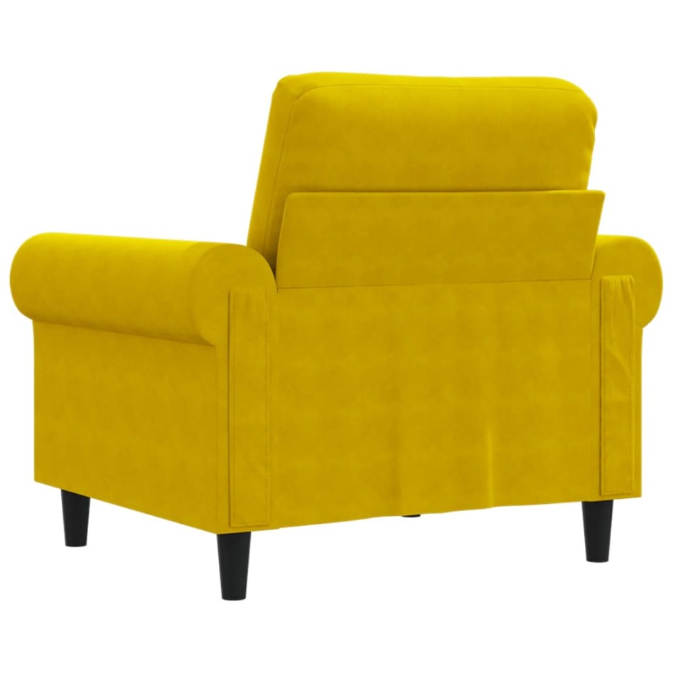 Sillón de terciopelo amarillo 60