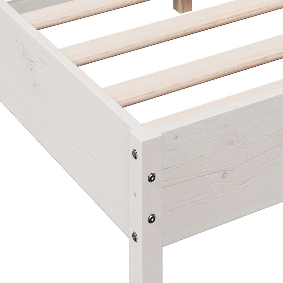 Estructura de cama sin colchón madera de pino blanca 120x200