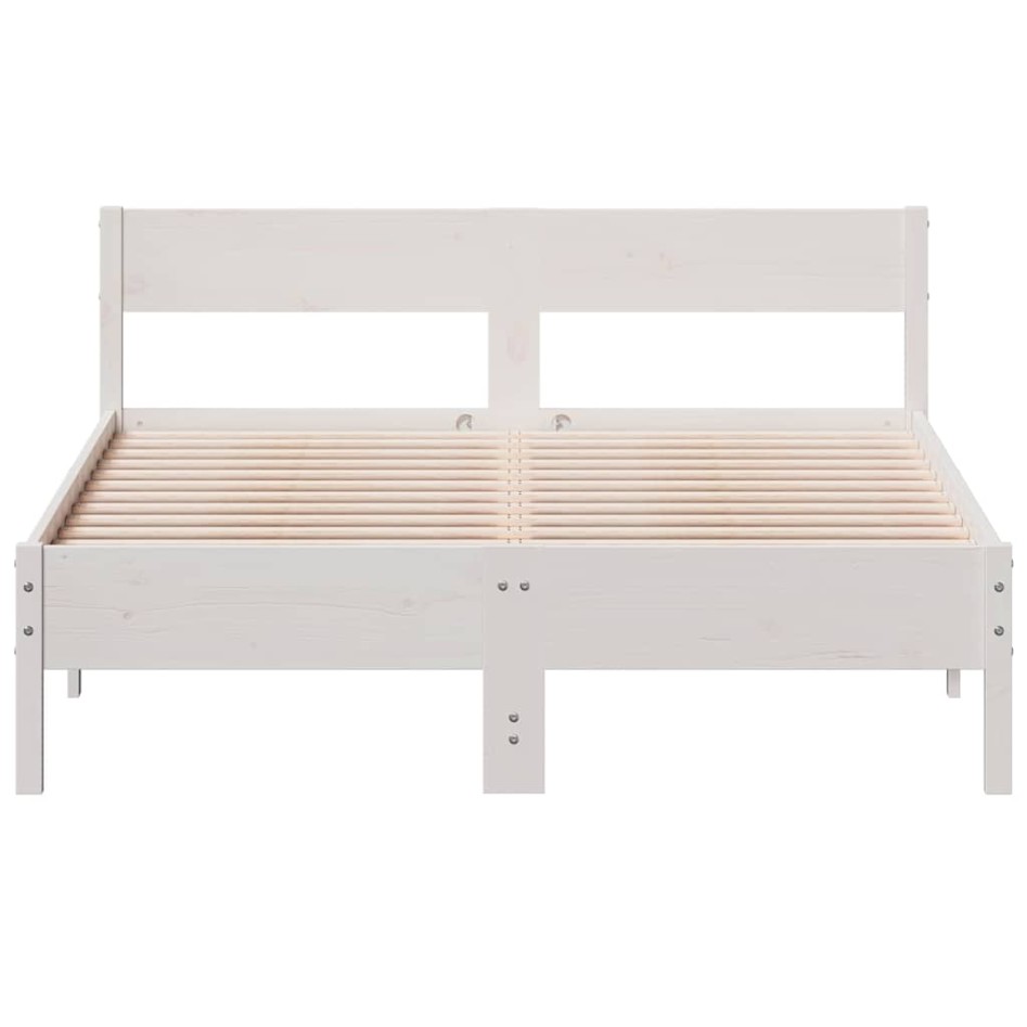 Estructura de cama sin colchón madera maciza de pino 160x200