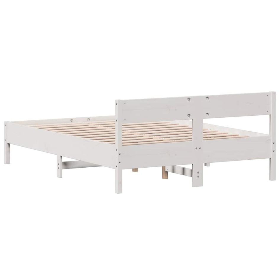 Estructura de cama sin colchón madera maciza de pino 160x200