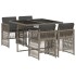 Set comedor de jardín 5 piezas con cojines ratán sintético