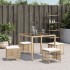 Taburetes de jardín con cojines 4 uds ratán PE beige