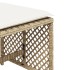 Taburetes de jardín con cojines 4 uds ratán PE beige