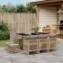 Set comedor de jardín 11 pzas con cojines ratán sintético