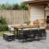 Set de comedor jardín 11 pzas con cojines ratán sintético