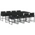 Set de comedor de jardín 9 pzas y cojines ratán sintético